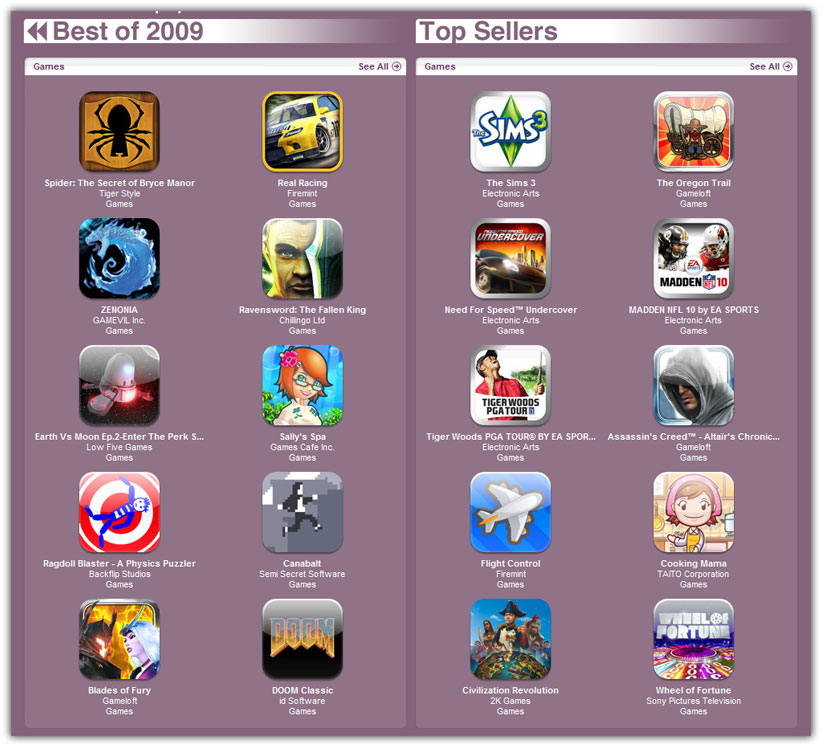 Best Iphone Apps And Games Of 2009 In Itunes Store Iphoneheat