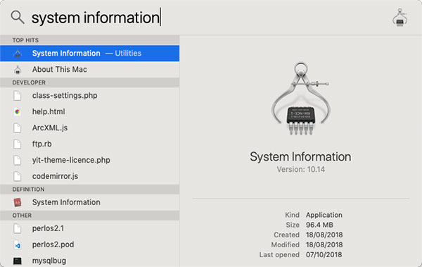 system information mac