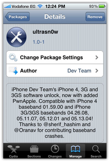 ultraSn0w 1.0-1 iphone 4 unlock
