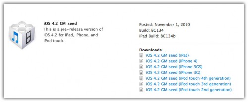 iOS 4.2 GM build 8c134b