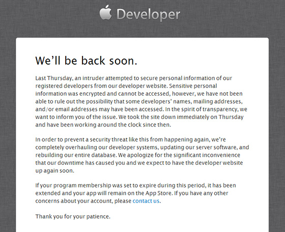 apple-developer-maintenance
