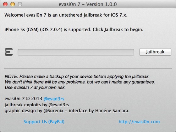 jailbreak iphone 5s evasi0n iOS-7.0.4