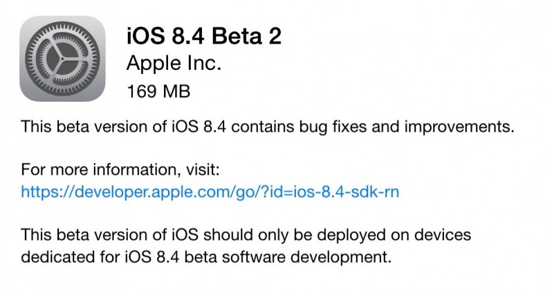 ios 8.4 beta 2