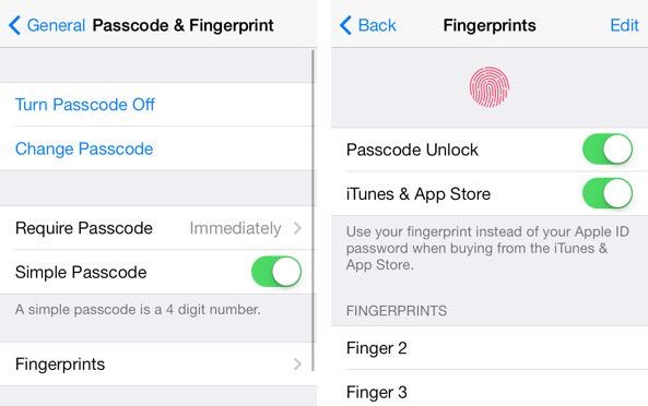 touch ID app store toggle