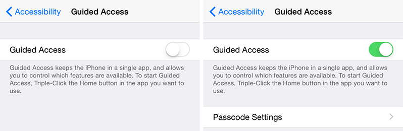 Guided access iPhone