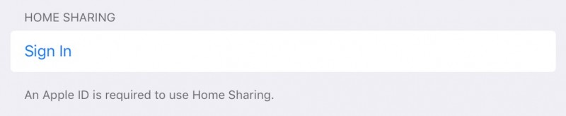 Home Sharing iOS 9