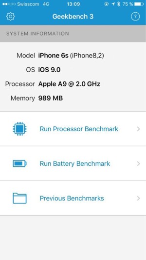 iphone 6s benchmark test
