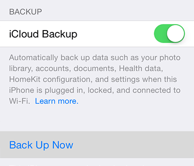 backup iphone to icoud