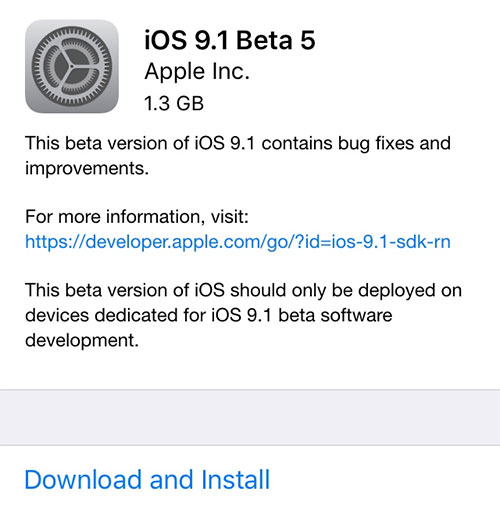 ios 9.1 beta 5
