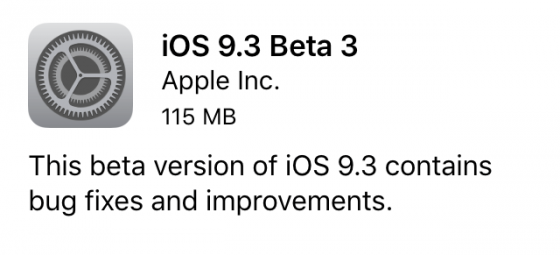 ios 9.3 beta3