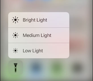 control brightness of flashlight on iphone