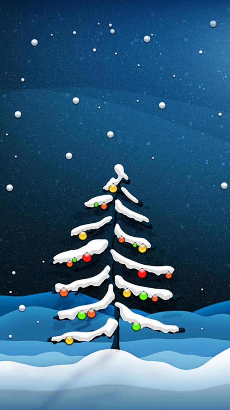 Vector Christmas tree iPhone 7 Wallpaper