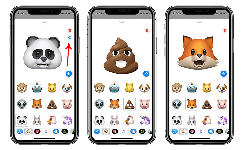 sync animoji recording with another character