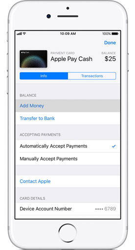 add money to apple pay cash card