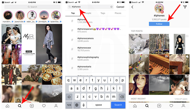 how to follow instagram hashtag on iphone or ipad