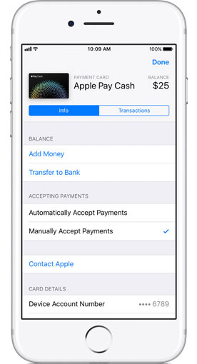 manually accept apple pay cash payment