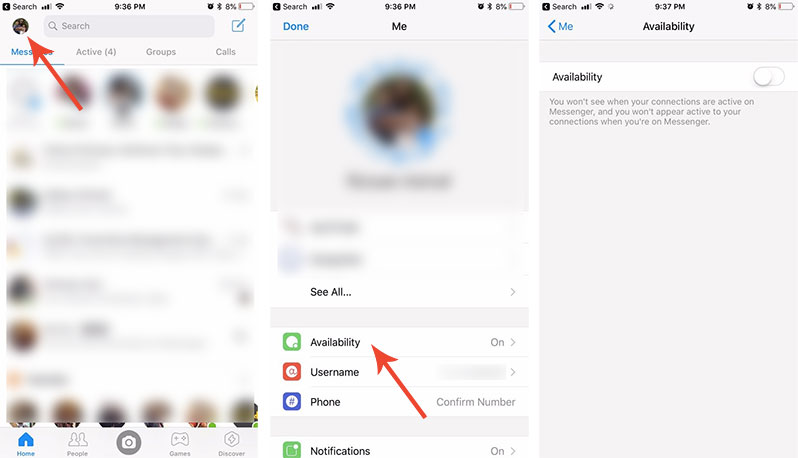 how to hide last active on facebook messenger
