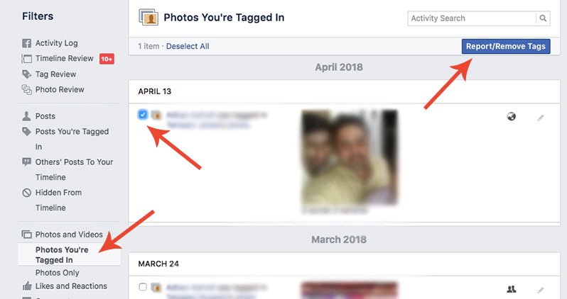 remove photo tags facebook