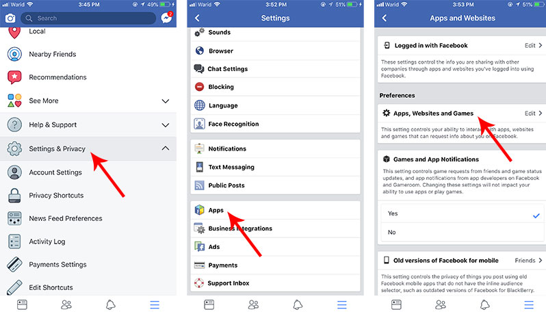 turn off third party facebook apps platform