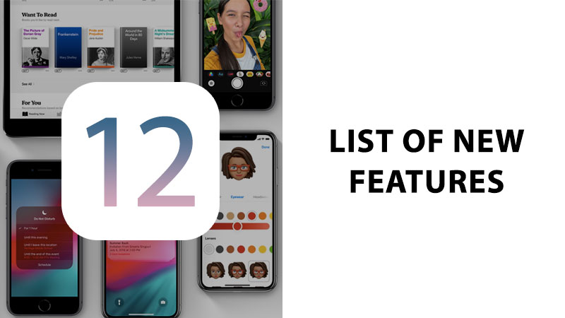 List of ios 12 features