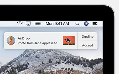 Accept Airdrop share on Mac