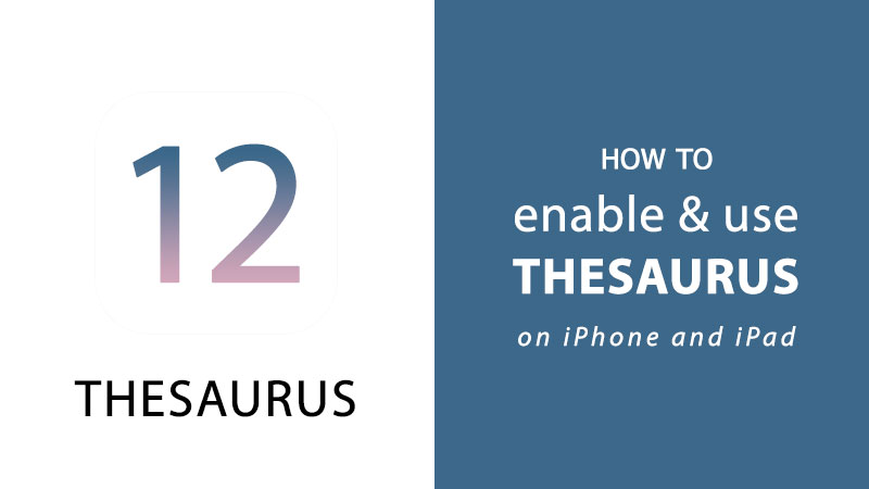 how to enable and use thesaurus on ios 12