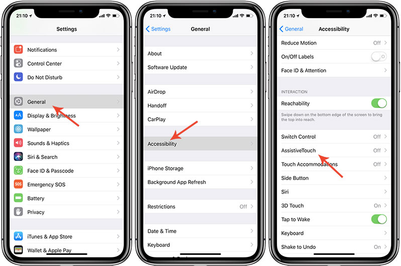 restart iphone xs from assistive touch