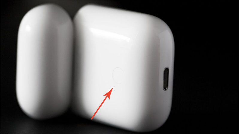 how to reset airpods press setup button