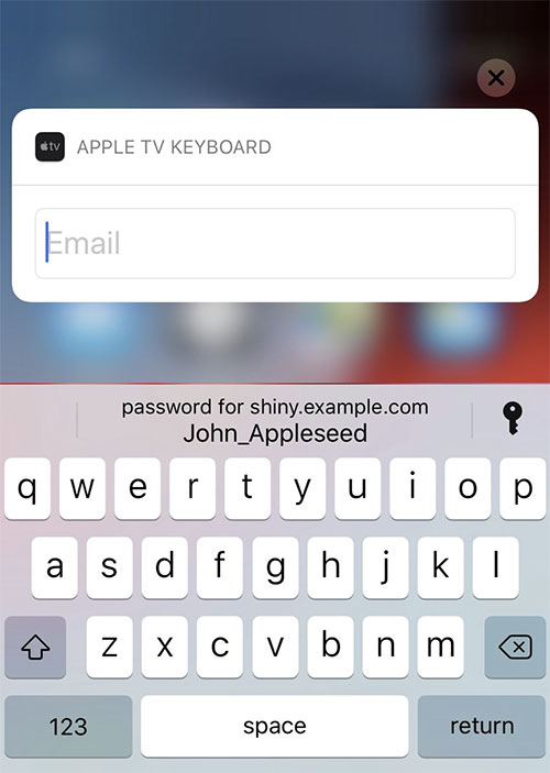 use iphone to enter passwords on apple tv