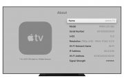find apple tv serial number in settings
